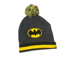 Batman Men's Knit Toboggan Beanie Hat Black with Batman Graphic One Size‎ Comics
